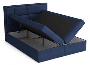 Boxspringová manželská posteľ s úložným priestorom 140x200 IVENDORF 1 - svetlá šedá + topper ZDARMA