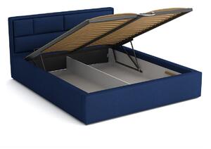 Manželská posteľ s úložným priestorom a roštom 180x200 IVENDORF 2 - modrá