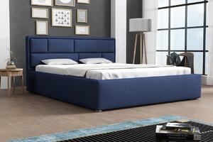 Manželská posteľ s úložným priestorom a roštom 200x200 IVENDORF 2 - tmavá modrá