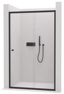 CERANO - Sprchové posuvné dvere Varone L/P - čierna matná, transparentné sklo - 140x195 cm