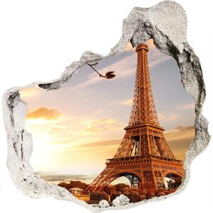 Fotoobraz diera na stenu Eiffelova veža v paríži