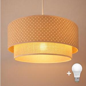 Brilagi-LED Závesný luster na lanku BOHO BOBO 1xE27/60W/230V, priemer 40 cm, s bodkami, béžová/krémová