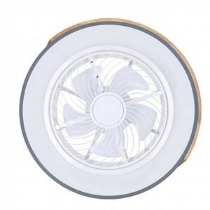 Brilagi - stmievateľné LED svietidlo s ventilátorom LED/38W/230V 50 cm sivá/dub + diaľkové ovládanie