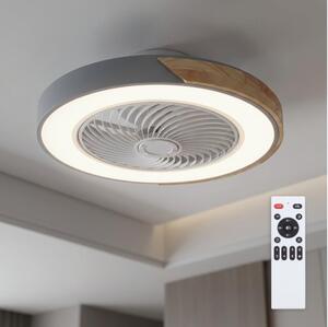 Brilagi - stmievateľné LED svietidlo s ventilátorom LED/38W/230V 50 cm sivá/dub + diaľkové ovládanie
