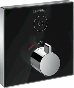 Hansgrohe Shower Select Glass, termostatická sprchová batéria pod omietku, čierna/chrómová, 15737600