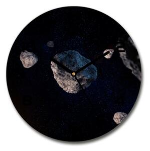 Sklenené nástenné hodiny okrúhle Meteory