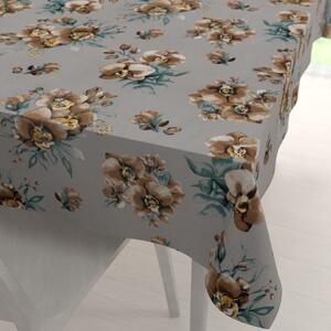 Biante Bavlnený obdĺžnikový obrus Sandra SA-622 Hnedé orchidey na sivom 50x100 cm