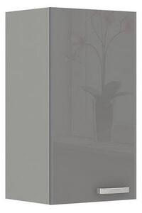 Paneláková kuchyňa 180/180 cm SHAN 3 - šedá / lesklá krémová + LED a drez ZDARMA