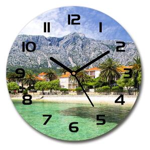 Sklenené hodiny okrúhle Pláž v Chorvátsku