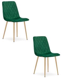 Set 2 kresiel TURIN - tmavozelený zamat