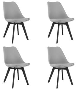Set 4 stoličiek MARK sivé / čierne nohy