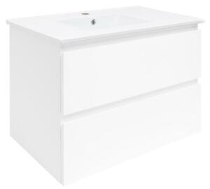 Kúpeľňová skrinka s umývadlom SAT B-Way 79x50x45 cm biely lesk BWAY280WU4BI