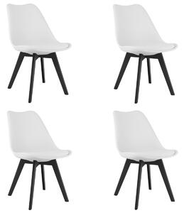 Set 4 stoličiek MARK biele / čierne nohy