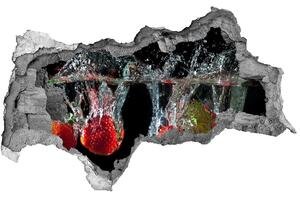 Nálepka 3D diera na stenu Jahody pod vodou nd-b-126803867