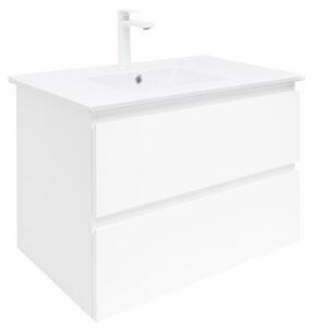 Kúpeľňová skrinka s umývadlom SAT B-Way 79x50x45 cm biela lesk BWAY280WU4B2