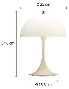 Louis Poulsen Akumulátorová lampa Panthella PORTABLE 250, béžová, IP44, Krémová / jantárovo žltá, Obývacia izba / jedáleň, Plast, Moderný, Stolová lampa