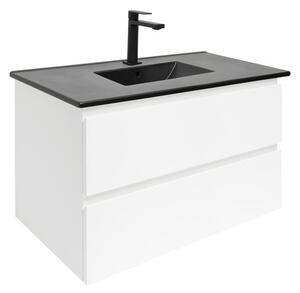 Kúpeľňová skrinka s umývadlom SAT B-Way 79x50x45 cm biela lesk BWAY280WU4B2B