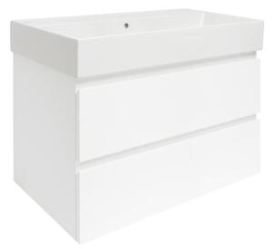 Kúpeľňová skrinka s umývadlom SAT B-Way 79x50x45 cm biely lesk BWAY280WU2BI