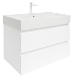 Kúpeľňová skrinka s umývadlom SAT B-Way 79x50x45 cm biela lesklá BWAY280WU2BBI