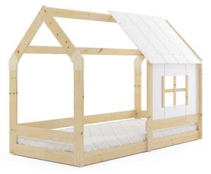 Detská posteľ DOMEK s oknom 80x160 cm Borovica