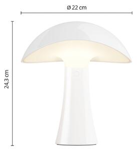 Louis Poulsen LED stolná lampa Rumee 220, biela, IP44, Biela / opálová, Obývacia izba / jedáleň, Plast, Škandinávsky, Stojacie svietidlo
