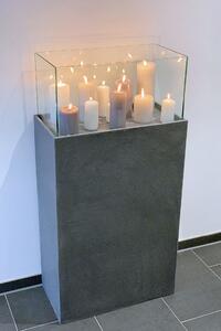 Dekoračný svietnik / stĺp CANDELA XL, vláknocement, výška 100 cm, antracit - vzhľad kameňa