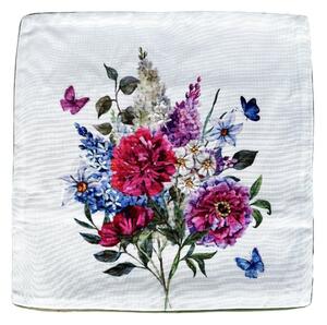 Sendia Textil Dekoračná obliečka na vankúš Farebné kvety 40x40cm