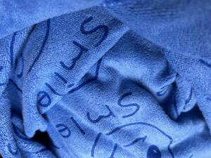 Rýchloschnúca osuška Smajlík modrý Uteraky rozmer: 35x75 cm
