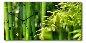 Vodorovné Moderné sklenené hodiny na stenu Bambus
