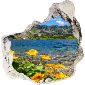 Díra 3D ve zdi nálepka Jazero v horách nd-p-162951795