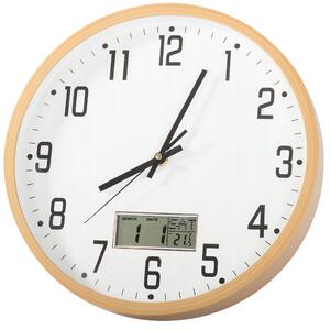 Verk 27457 Analógové nástenné hodiny s kalendárom, 30 cm, hnedé