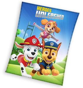 DETSKÁ FLEECOVÁ DEKA PAW PATROL 150X200 CM VZOROVANÁ