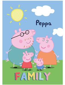 DETSKÁ FLEECOVÁ DEKA PEPPA PIG 100X140 CM VZOROVANÁ