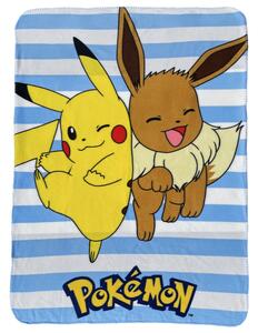 DETSKÁ FLEECOVÁ DEKA POKEMON 100X140 CM VZOROVANÁ