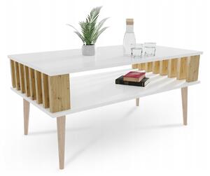 Konferenčný stolík Lamelix 90x50 - biela/dub wotan