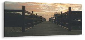 Obraz dreveného móla nad jazerom (120x50 cm)