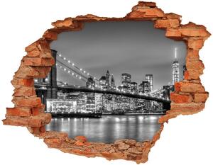 Diera 3D v stene nálepka Brooklyn bridge nd-c-95854275