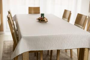 Dekorstudio Teflónovy obrus na stôl Waves - biely Rozmer obrusu (šírka x dĺžka): 100x100cm