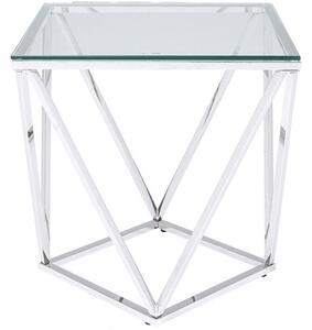 Cristallo príručný stolík strieborný 50x50cm