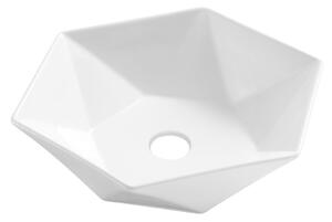 Invena Naksos, umývadlo na dosku 54x54 cm, biela, INV-CE-55-001-C