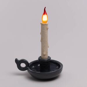 Stolová LED lampa Grimm Bugia v tvare sviečky sivá
