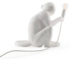Stolová LED lampa Monkey Lamp, biela, sediaca