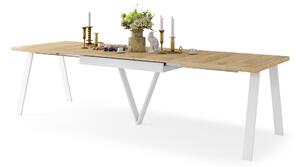 AVERY Dub Craft Zlatý / biela spodná časť - LOFTOVÝ / PRIEMYSELNÝ STÔL DO OBÝVAČKY/ JEDÁLNE ROZKLADACÍ DO 290 cm!