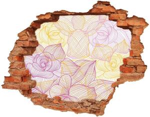 Fotoobraz diera na stenu nálepka Kvetinový vzor
