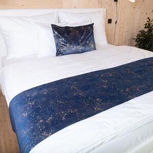 Biante Zamatový prehoz/behúň na posteľ Isabela IBL-005 Gold Design kráľovská modrá 50x140 cm