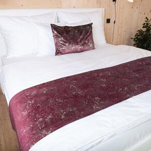 Biante Zamatový prehoz/behúň na posteľ Isabela IBL-006 Gold Design vínový 60x220 cm