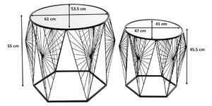 Cobweb 2-set príručných stolíkov čierny
