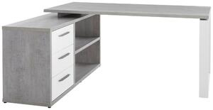 ROHOVÝ PÍSACÍ STÔL, sivá, biela s vysokým leskom, 140/170/75 cm Carryhome - Kancelárske stoly