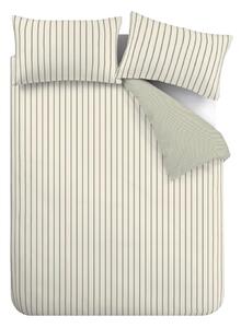 Zelené/krémové bavlnené obliečky na dvojlôžko 200x200 cm Hampton Stripe – Bianca
