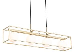 Dizajnové stropné svietidlo zlaté s bielymi 4 svetlami - Aniek